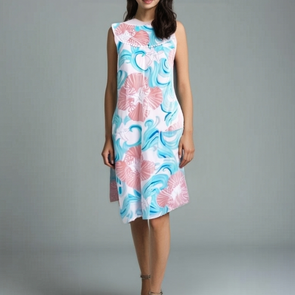 LILLY PULIZER SEASHELL MOD 70S DRESS SZ M